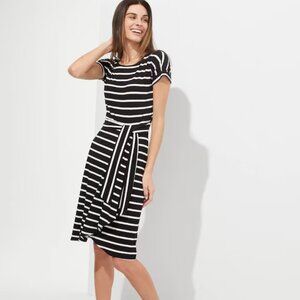 White House Black Market Short Sleeve Wrap Dress, Black & White - NWT!!